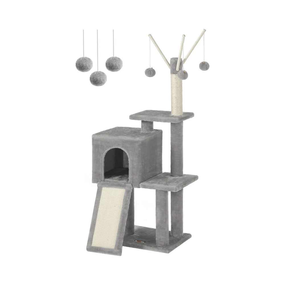 Light Grey Cat Tree Tower for Indoor Cats & Kittens - Karrari