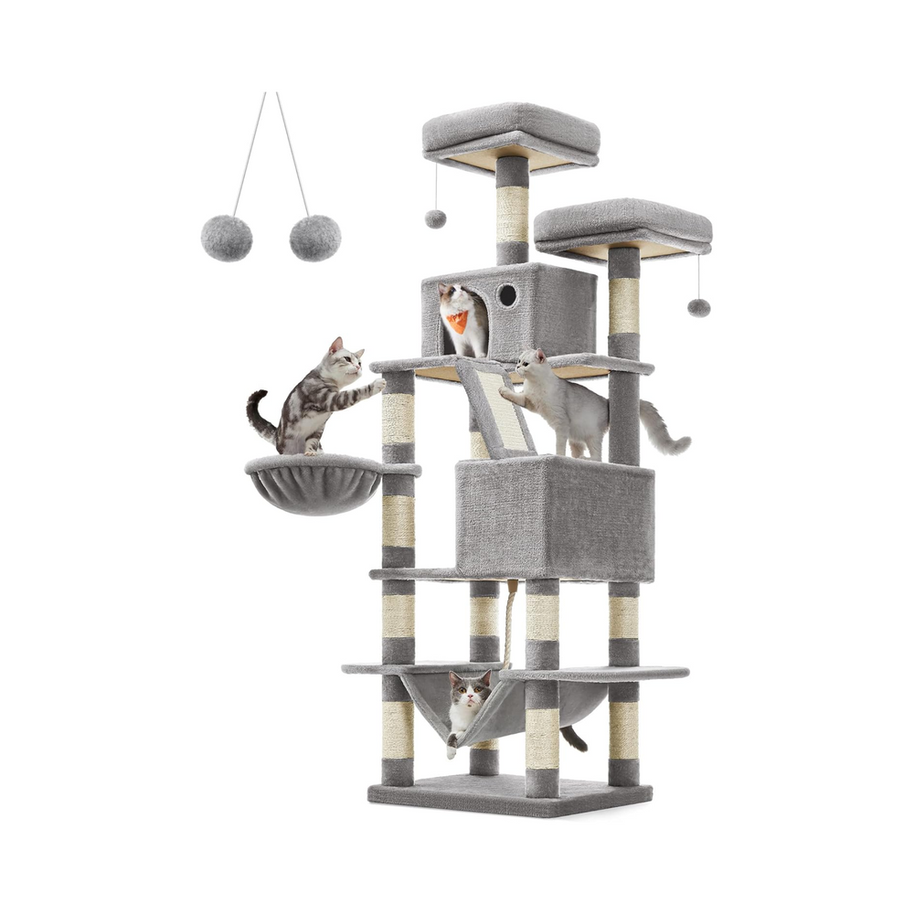 Large Cat Tower - Scratching Posts, Caves & Hammock - Karrari