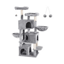 Light Grey Cat Tree with Scratching Post & 3 Houses - Karrari