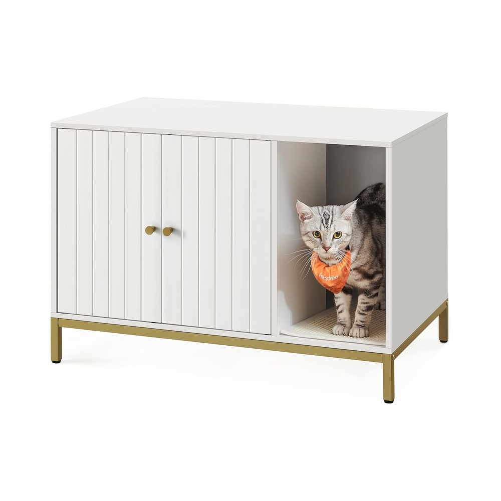 Modern Cat Litter Box Enclosure with Scratching Mat - Karrari