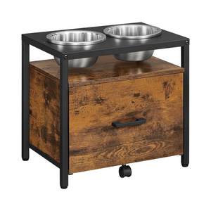 Raised Dog Feeding Station with 2 Bowls & Drawer - Karrari