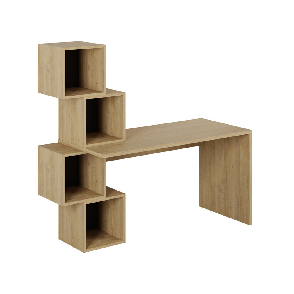 Stylish Desk with Bookshelf Storage - Karrari