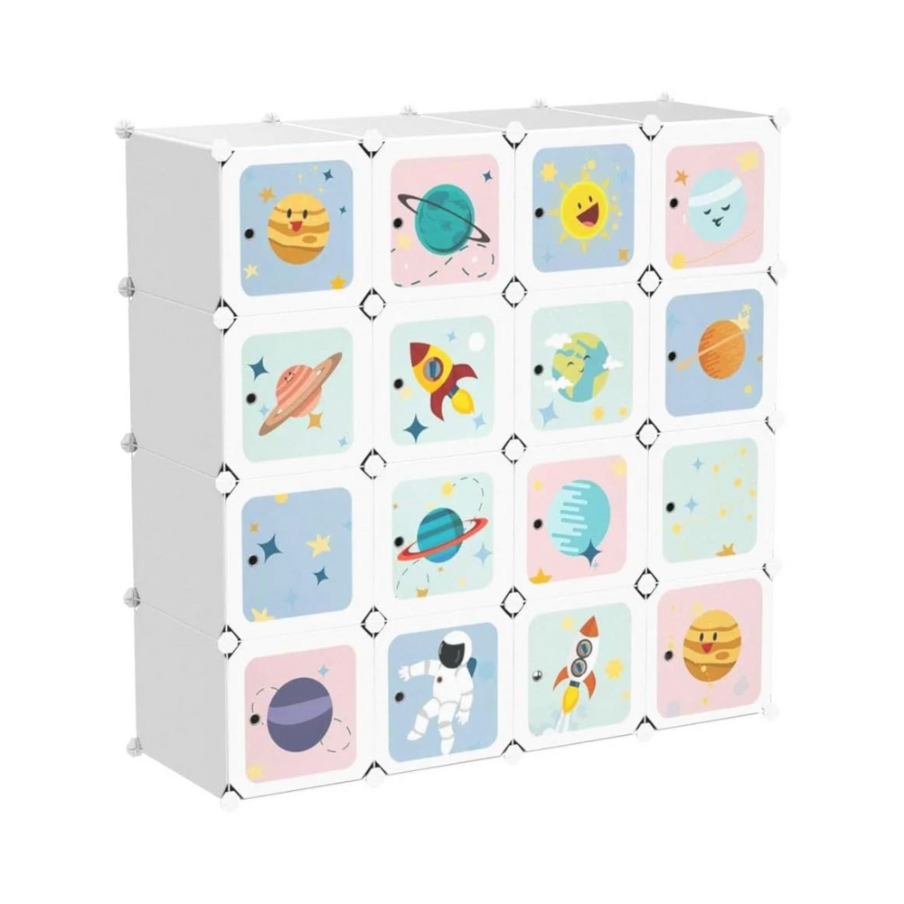 DIY Wardrobe Storage Cabinet - 16 Cubes & 4 Rods - Karrari
