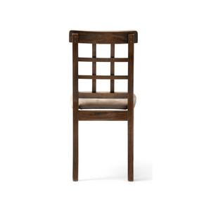 Rustic Wooden Dining Chair with Cushioned Seat