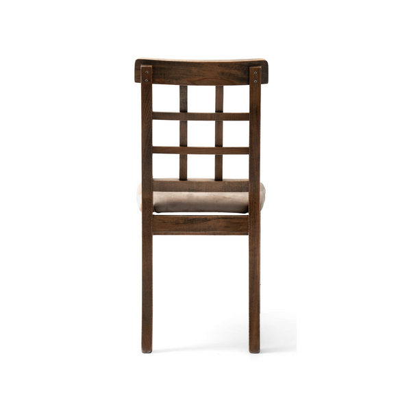 Rustic Wooden Dining Chair with Cushioned Seat