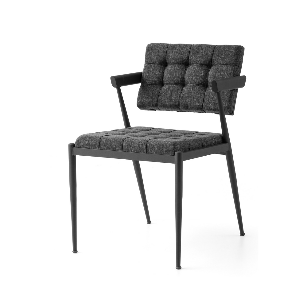 Upholstered Armchair with Metal Frame