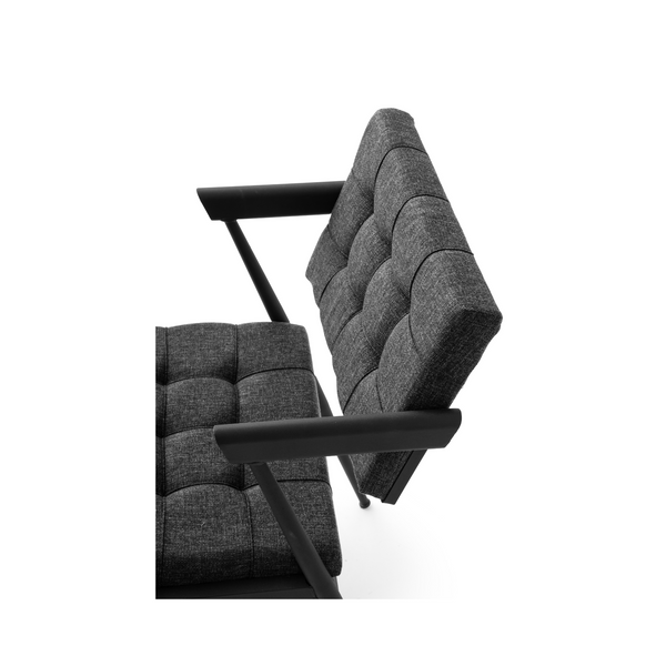 Upholstered Armchair with Metal Frame