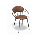 Brown Upholstered Dining Chair with Metal Frame - Karrari