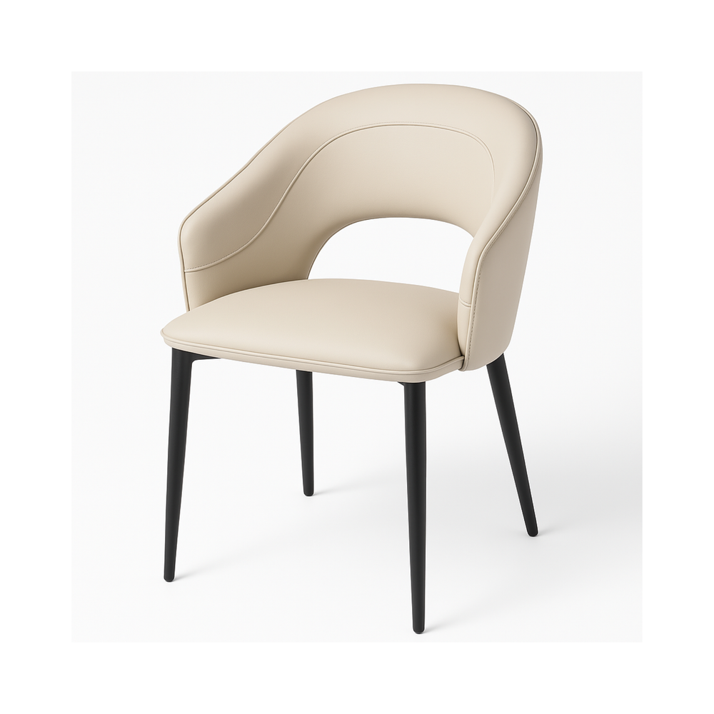 Creamy Curved-Back Dining Chairs (Set of 2)