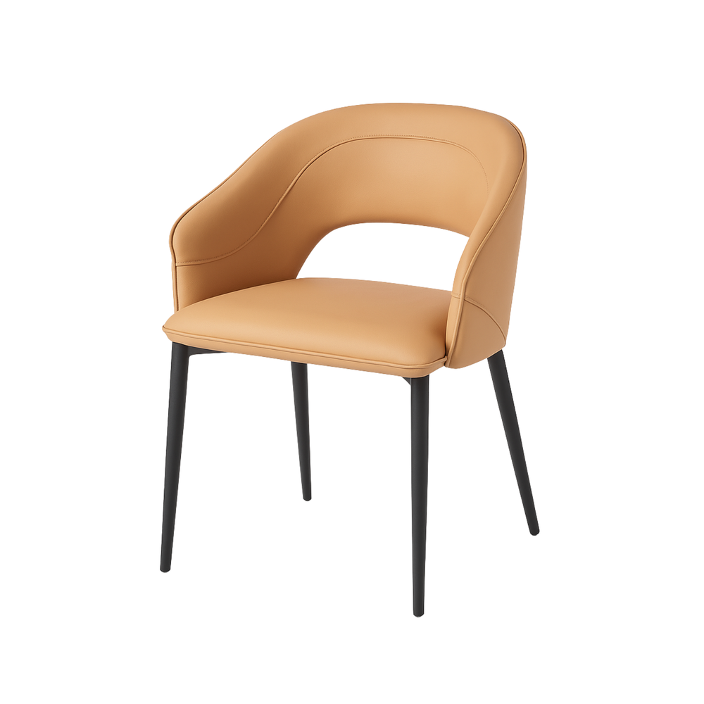 Tan Curved-Back Dining Chairs (Set of 2)