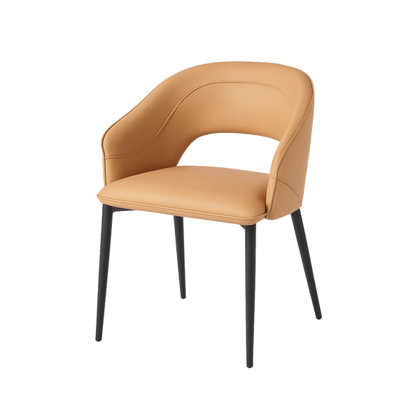 Tan Curved-Back Dining Chairs (Set of 2)