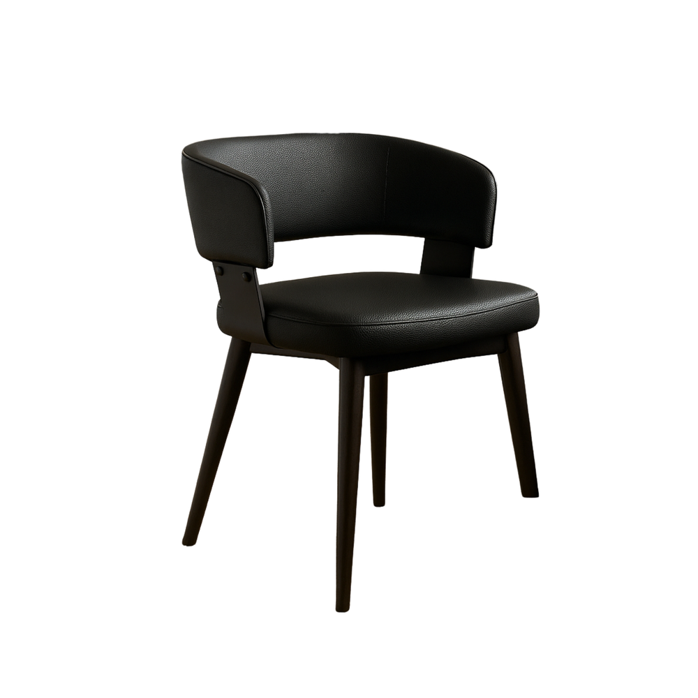 Black Faux Leather Dining Chairs (Set of 2)