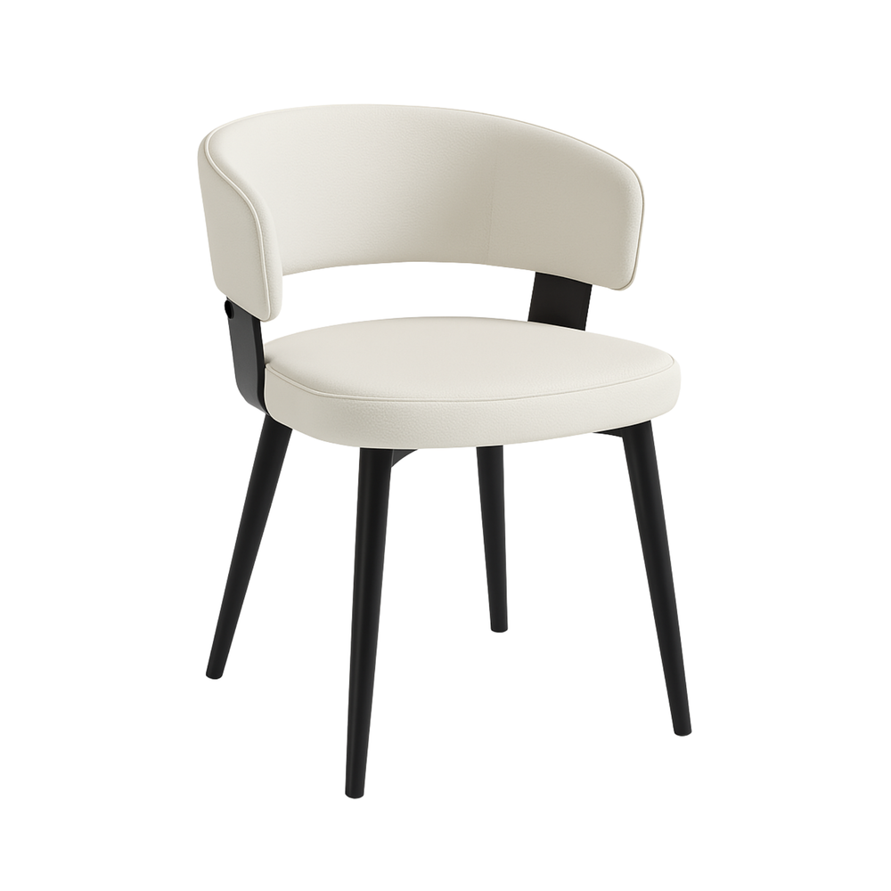 Creamy White Faux Leather Dining Chairs (Set of 2)