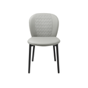Grey Faux Leather Dining Chairs - Quilted Backrest (Set of 2) - Karrari