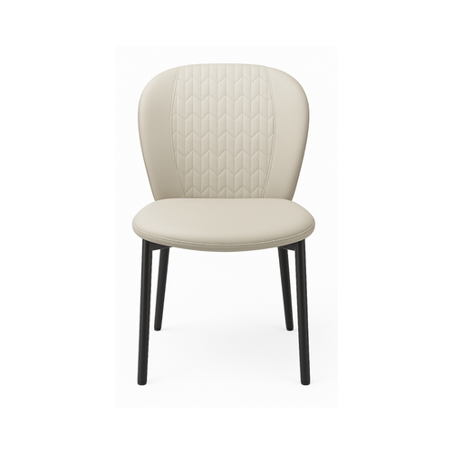 Cream Modern Dining Chairs - Quilted Backrest (Set of 2) - Karrari