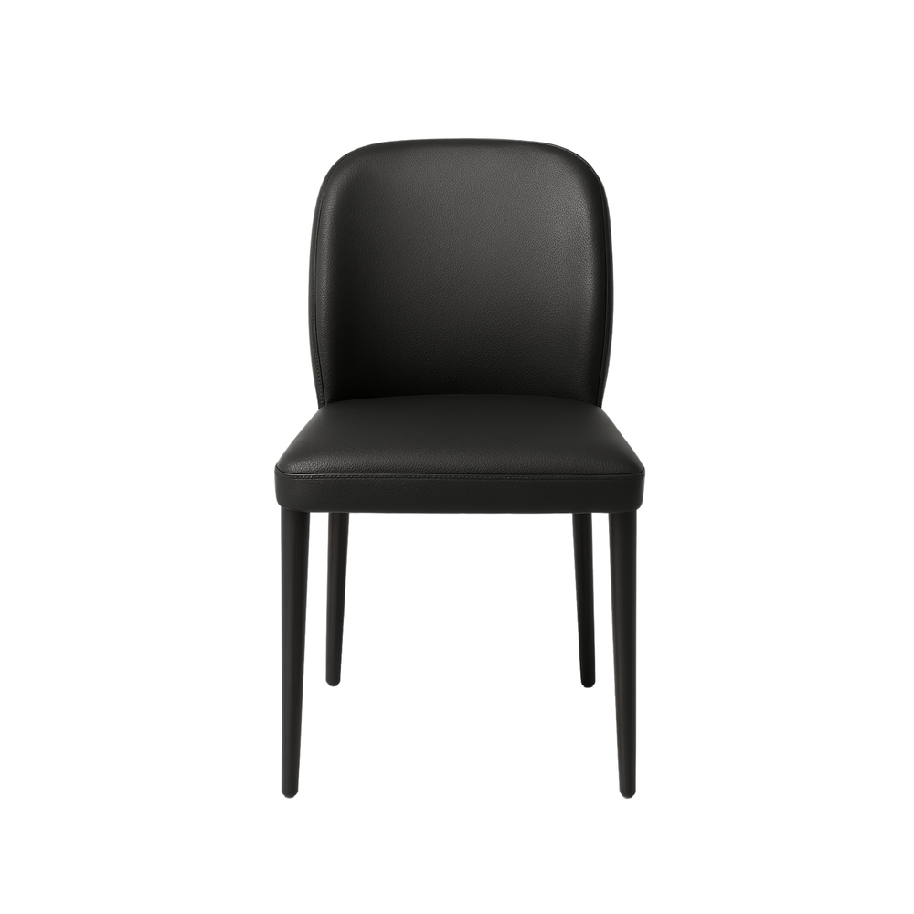 Modern Black Faux Leather Dining Chairs (Set of 2)