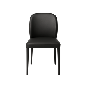 Modern Black Faux Leather Dining Chairs (Set of 2)
