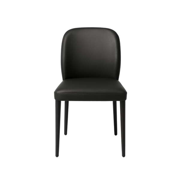Modern Black Faux Leather Dining Chairs (Set of 2)