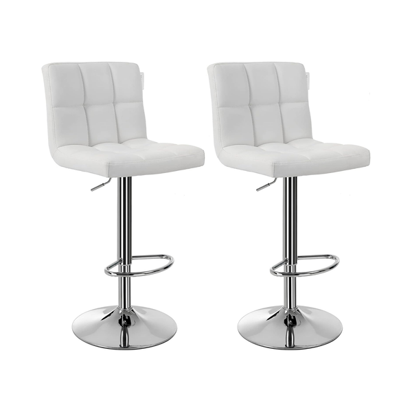Breakfast Bar Stools with Chrome Base (Set of 2)