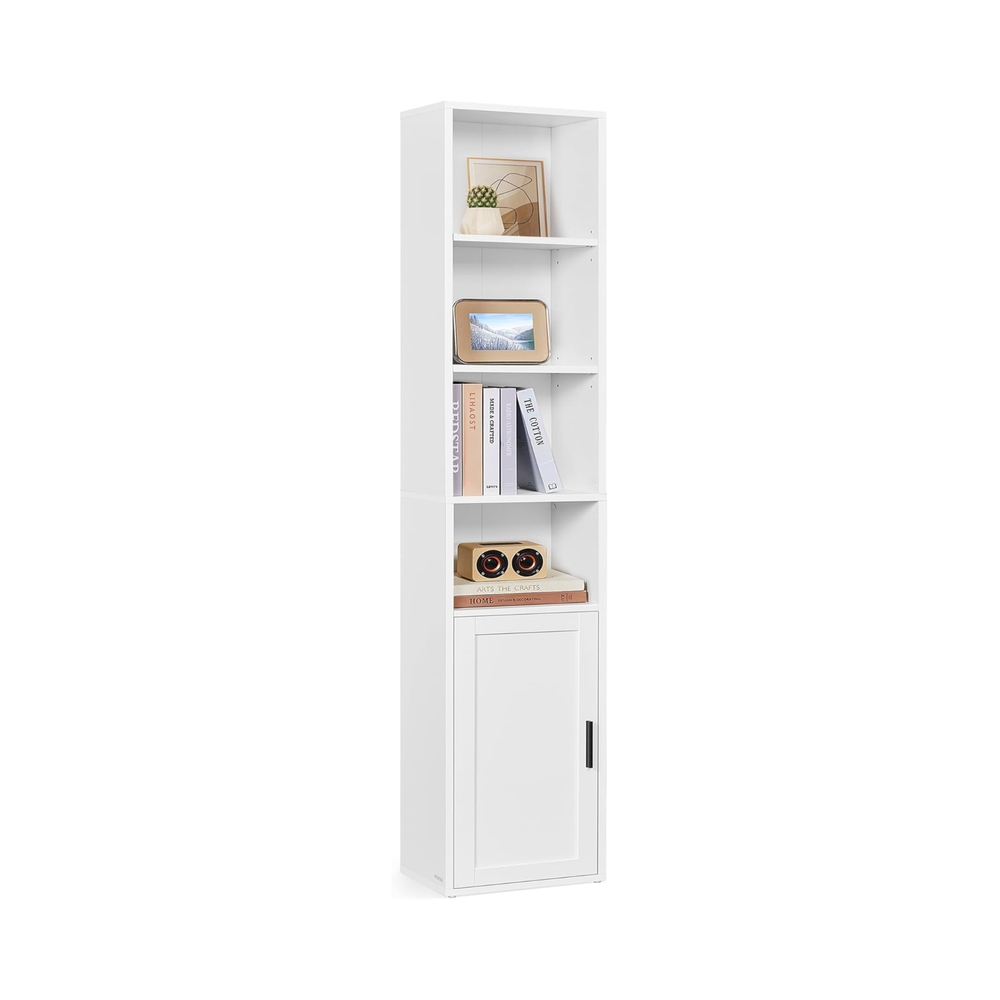 Freestanding Bookcase with Door – 6 Tiers