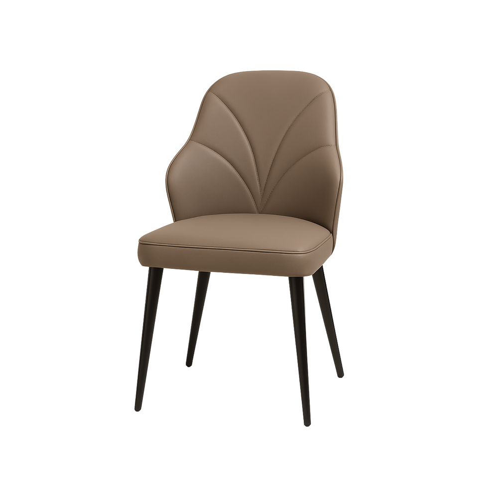 Modern Taupe Faux Leather Dining Chairs (Set of 2)