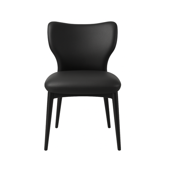 Black Faux Leather Dining Chairs (Set of 2)