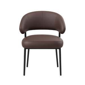 Brown Faux Leather Dining Chairs (Set of 2)