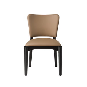 Dark Beige Faux Leather Dining Chairs (Set of 2)