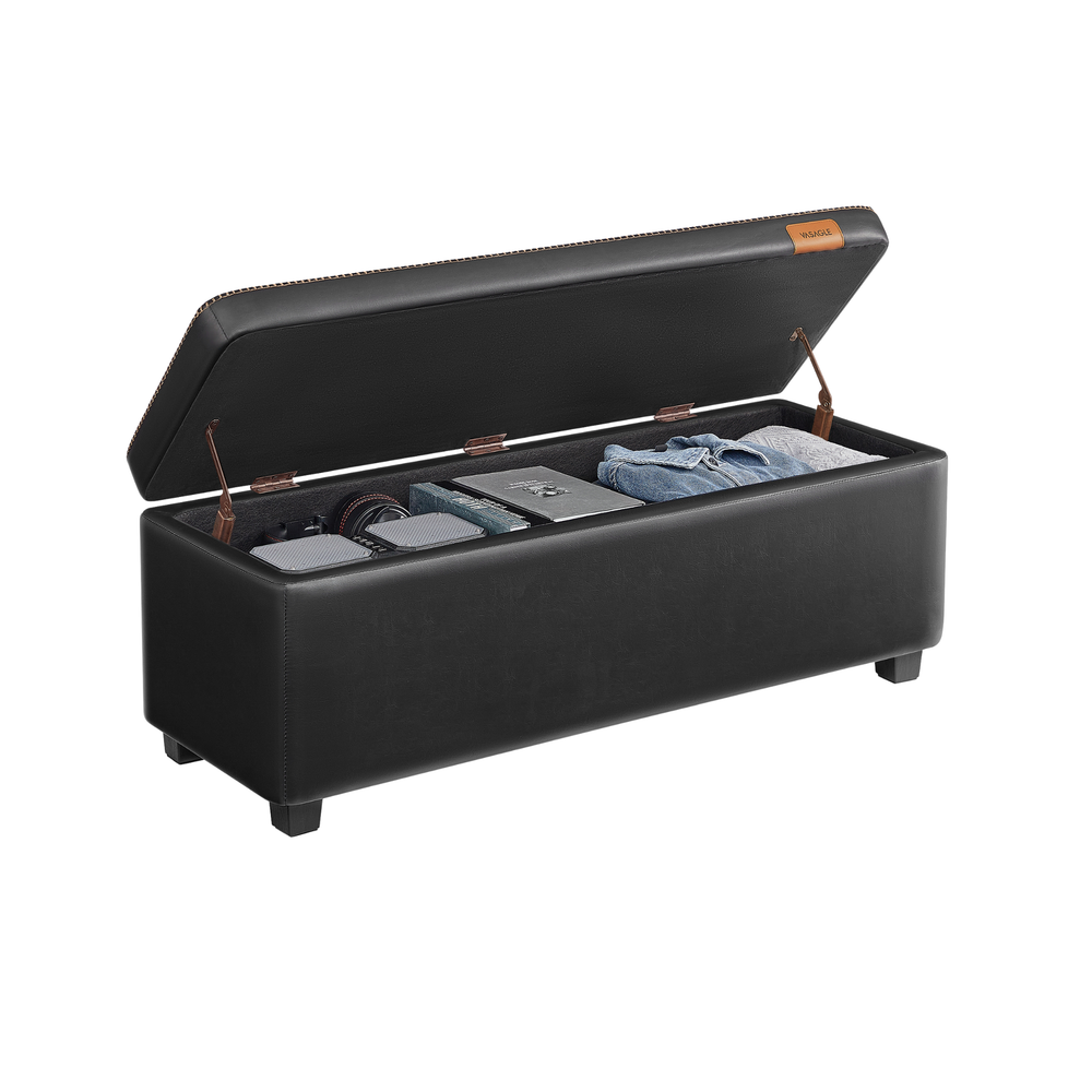 Upholstered Footstool Lounge Ottoman Storage Bench