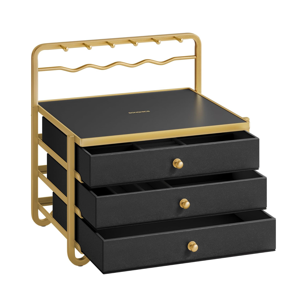 3-Tier Jewellery Organizer - Drawers & Hanging Rack