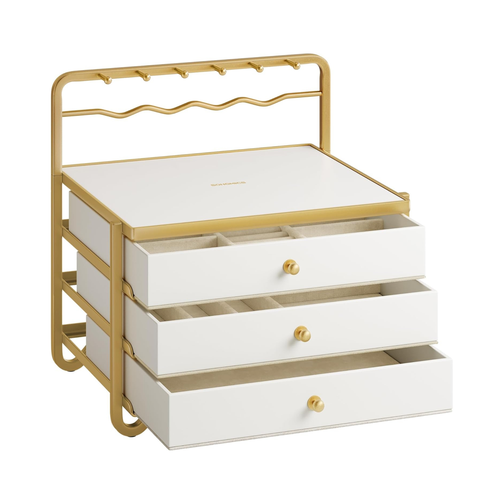 3-Tier Jewellery Organizer - Drawers & Hanging Rack