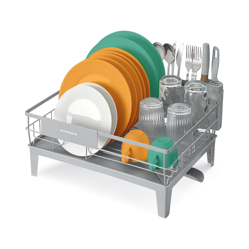 360° Dish Rack with Drain Spout & Cutlery Holder - Karrari