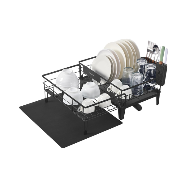 Expandable Dish Rack with Spout & Utensil Holder - Karrari