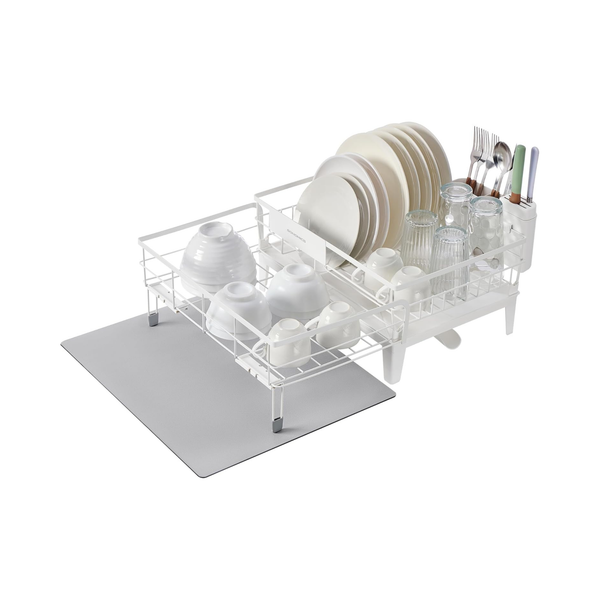 Expandable Dish Rack with Spout & Utensil Holder - Karrari