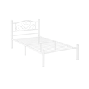 White Metal Single Bed Frame - Karrari
