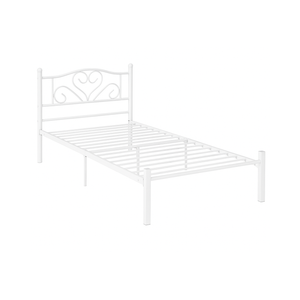 White Metal Single Bed Frame - Karrari