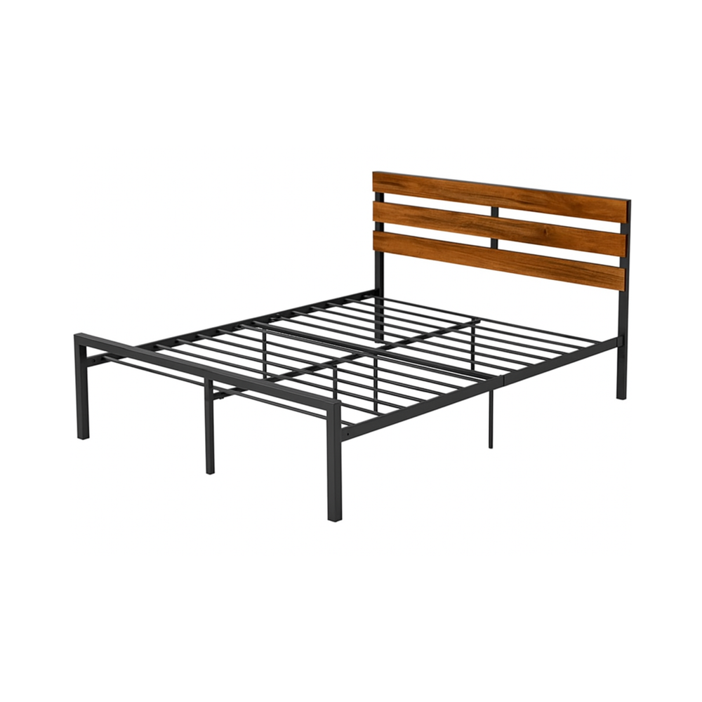 Modern Metal & Wood Bed Frame - Karrari
