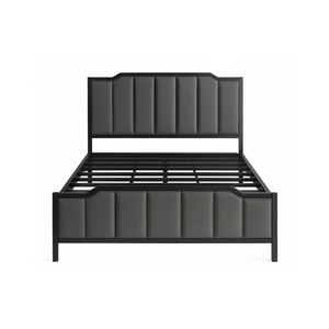 Upholstered Double Bed Frame with Padded Headboard & Footboard - Karrari