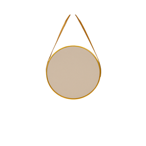 Round Gold Wall Mirror with Hanging Strap
