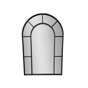 Arched Wall Mirror - Black Metal Frame