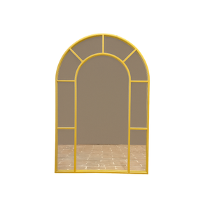 Window Wall Mirror -Gold Metal Frame