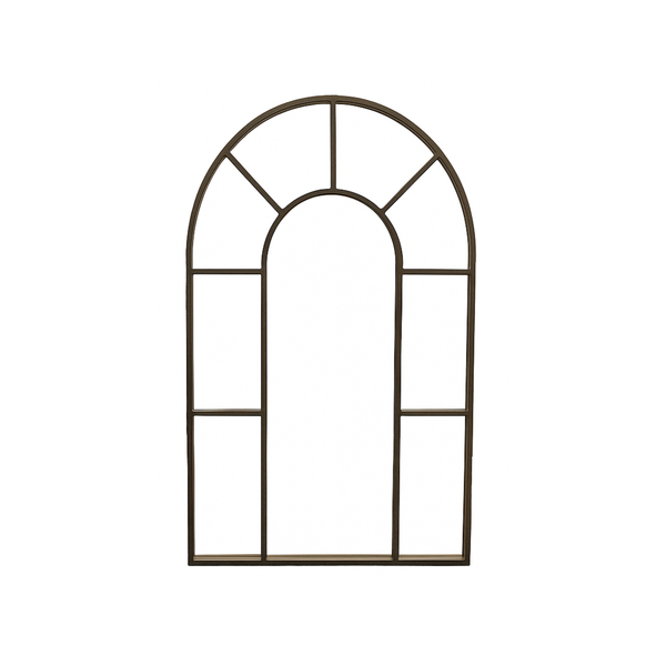 Arched Black Wall Mirror - Metal Frame