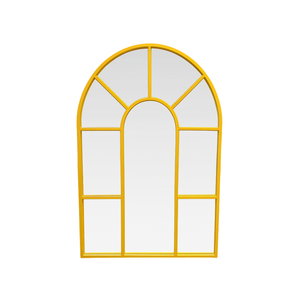 Arched Gold Wall Mirror - Metal Frame