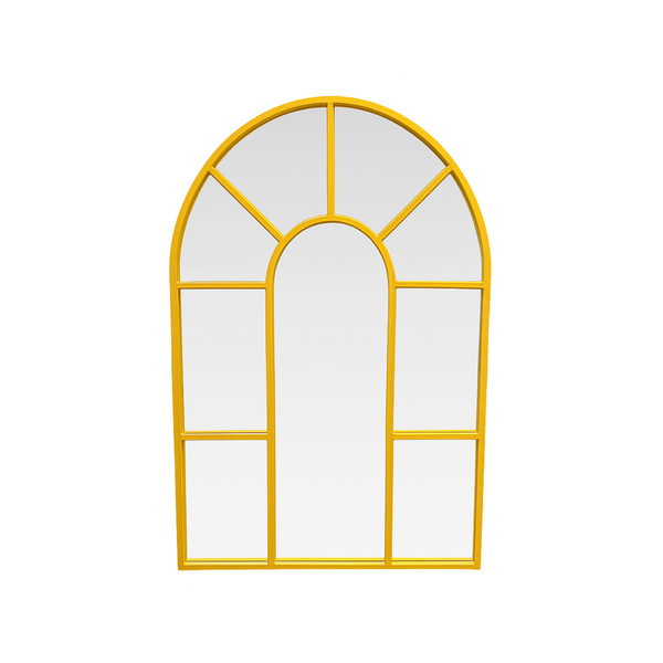 Arched Gold Wall Mirror - Metal Frame