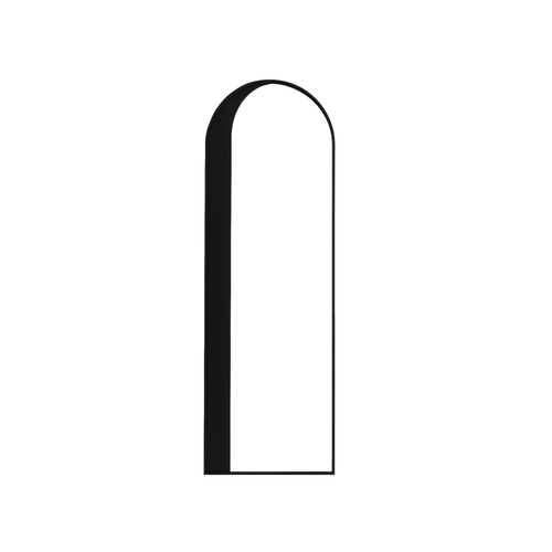 Tall Arched Full-Length Black Metal Wall Mirror - Karrari