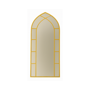 Large Gothic-Style Arched Wall Gold Metal Mirror - Karrari