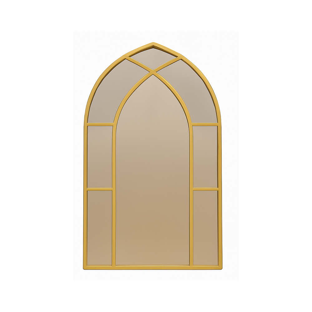 Cathedral Gold Wall Mirror - Metal Frame - Karrari
