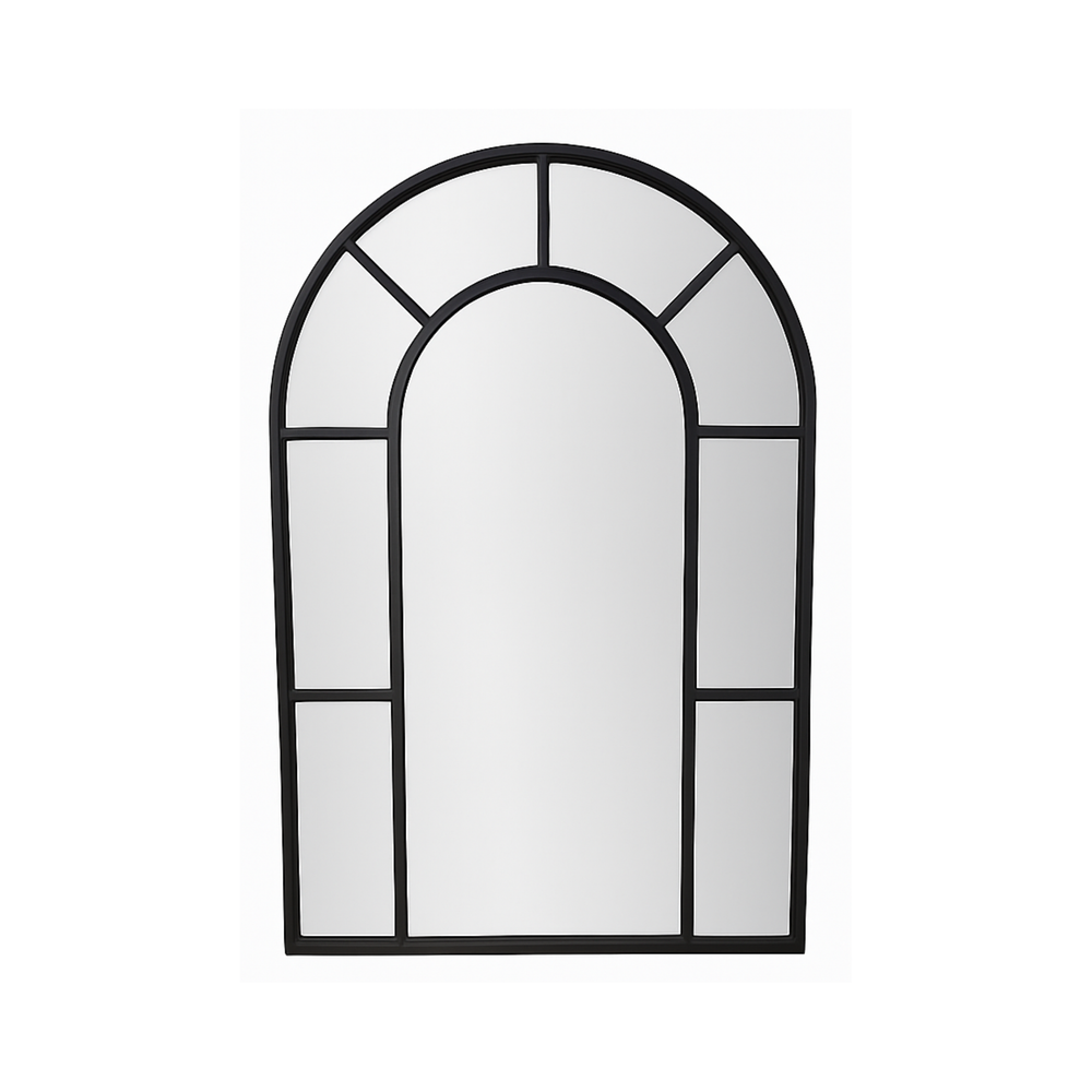Arched Wall Mirror - Black Metal Frame - Karrari