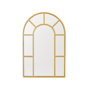 Arched Gold Wall Mirror - Metal Frame - Karrari