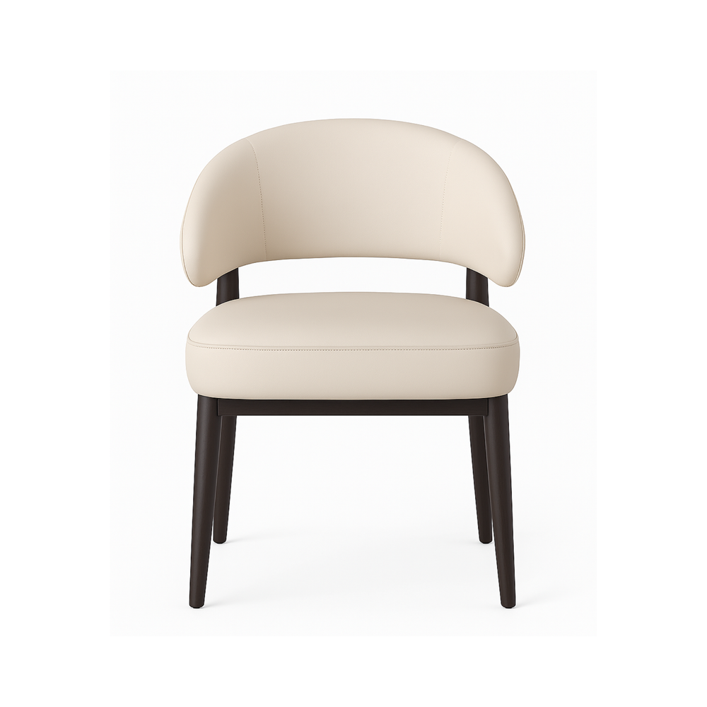 Cream Faux Leather Dining Chairs (Set of 2)